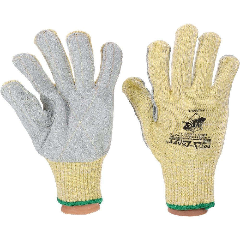 Cut-Resistant & Puncture-Resistant Gloves: PRO-SAFE Size X-Large, ANSI Cut A5, ANSI Puncture 3, Leather