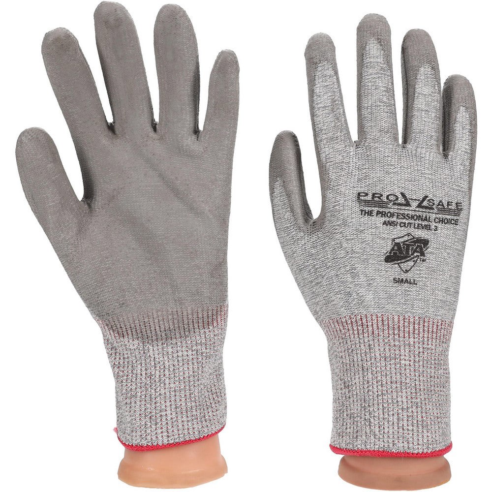 Cut-Resistant & Puncture-Resistant Gloves: PRO-SAFE Size Small, ANSI Cut A3, ANSI Puncture 2, Polyurethane, HPPE