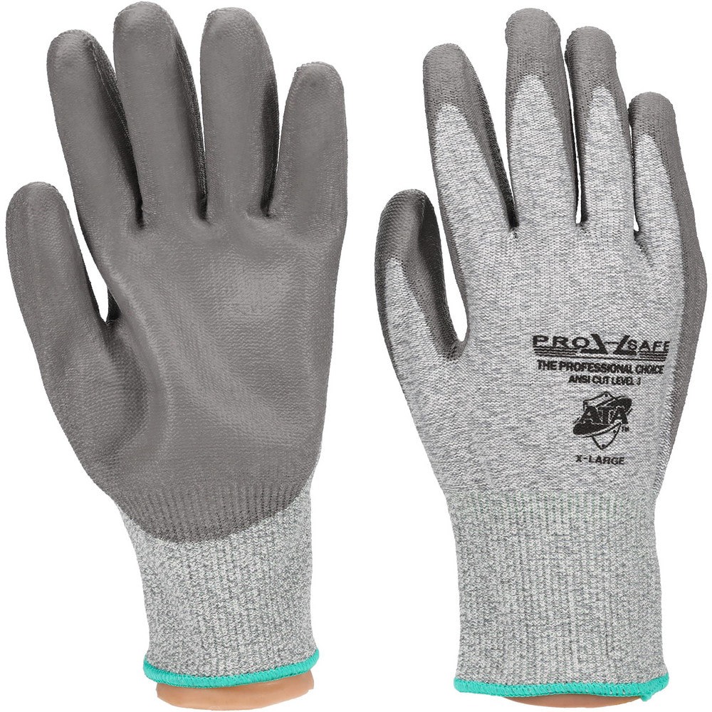 Cut-Resistant & Puncture-Resistant Gloves: PRO-SAFE Size X-Large, ANSI Cut A3, ANSI Puncture 2, Polyurethane, HPPE