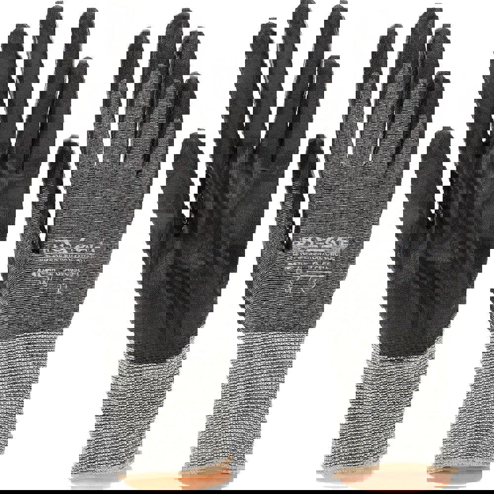 Cut & Abrasion-Resistant Gloves: Size L, ANSI Cut A5, Polyurethane, ATA & HPPE