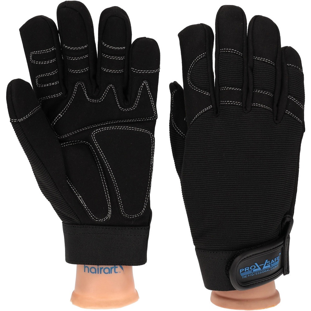 Work Gloves: PRO-SAFE Size Large, Not Lined, Synthetic Leather