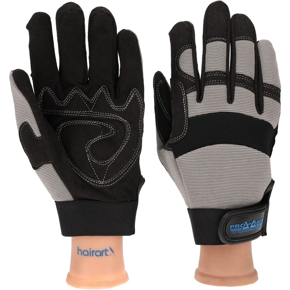 Work Gloves: PRO-SAFE Size Medium, Not Lined, Synthetic Leather