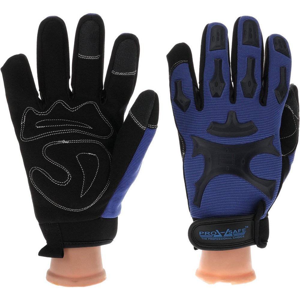 Work Gloves: PRO-SAFE Size Large, Not Lined, Synthetic Leather