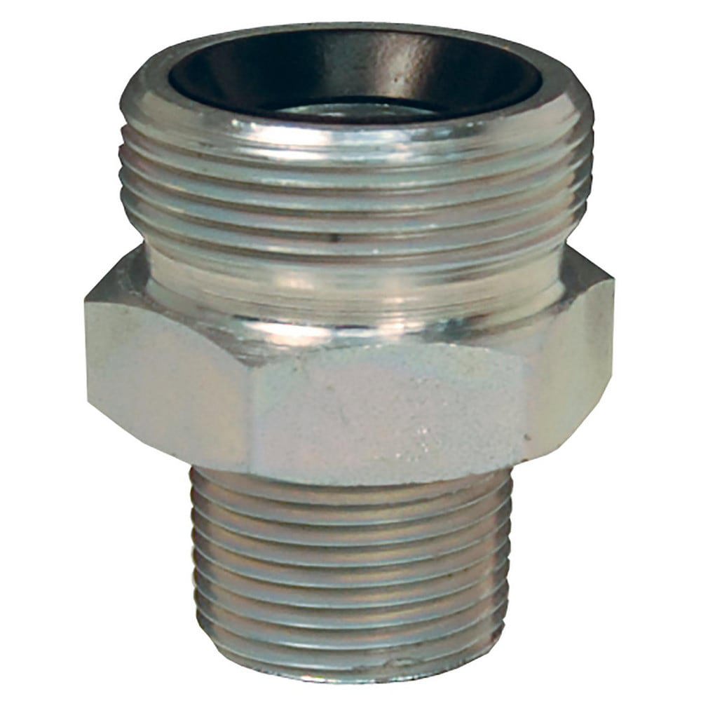 Ground Joint Hose Couplings; Thread Type: MNPT x MNPSM ; Thread Size: 2; 2-1/2 ; Type: Spud ; Material: Plated Iron ; Size: 2 in ; Style: Male Spud