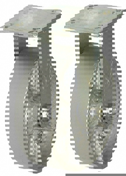 Rigid Top Plate Caster: Cast Iron, 4