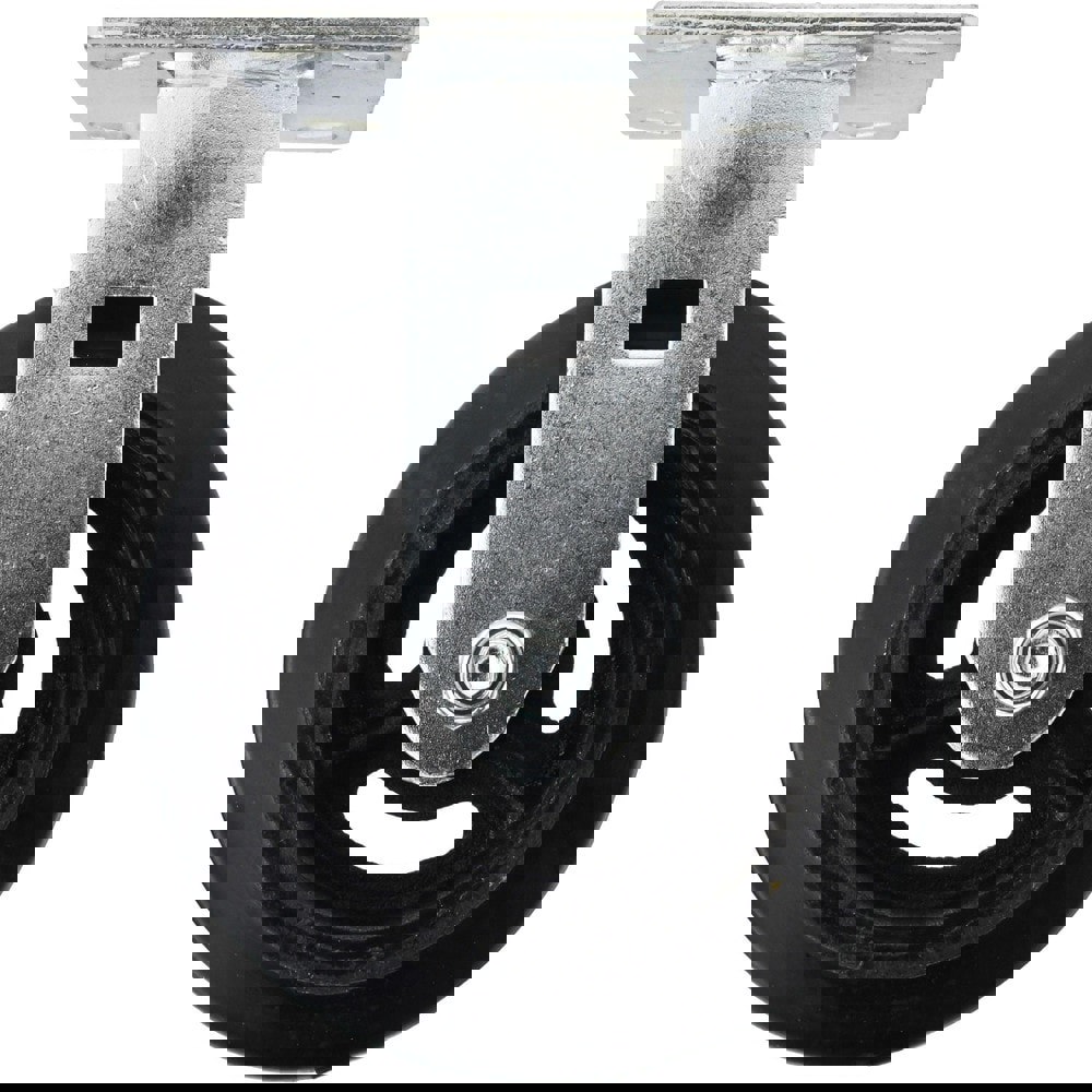 Rigid Top Plate Caster: Rubber, 6