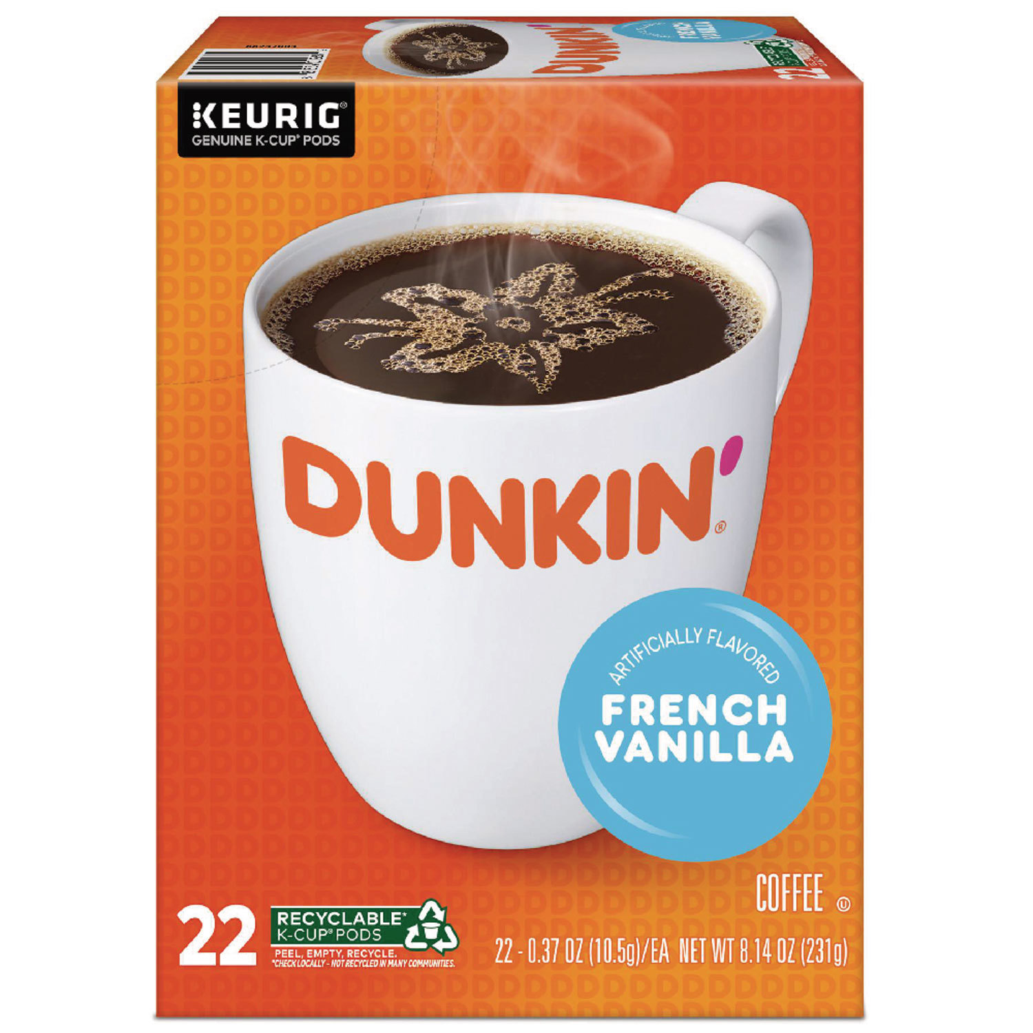 Beverages; Beverage Type: Coffee ; Beverage Flavor: French Vanilla ; Container Type: Pod ; Container Size: Single Serving ; For Use With: Keurig K-Cup System ; Package Quantity: 22