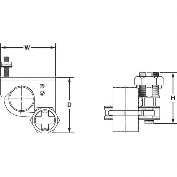 6 to 1/0 AWG Compatible Grounding Clamp