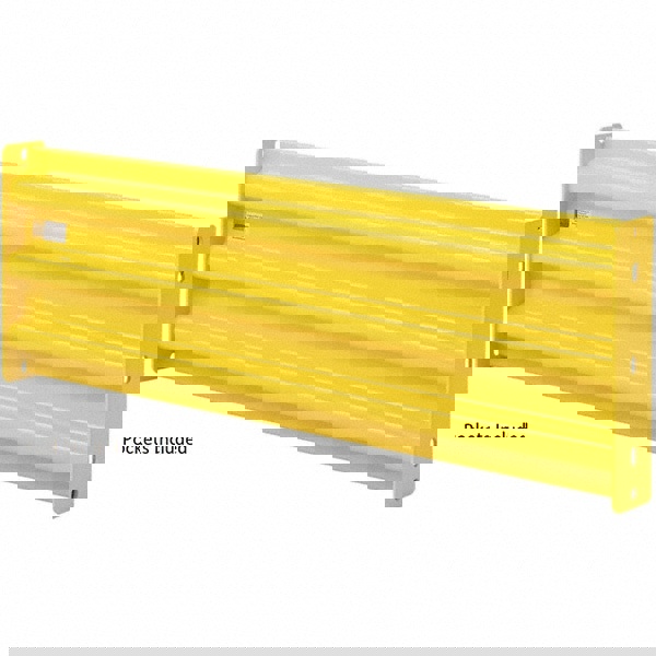 Heavy-Duty Guard Rail: Yellow, Powder Coated, Steel