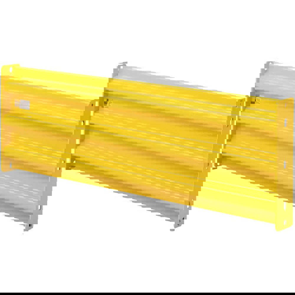 Heavy-Duty Guard Rail: Yellow, Powder Coated, Steel