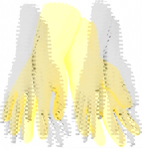 Chemical Resistant Gloves: Medium, 18 mil Thick, Latex, Supported