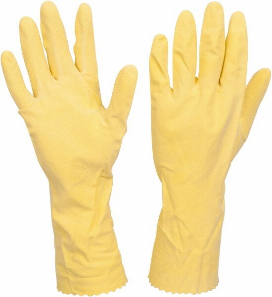 Chemical Resistant Gloves: Medium, 18 mil Thick, Latex, Supported