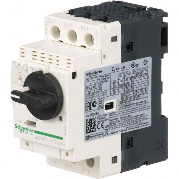 2.50 Amp, 690 VAC at 50/60 Hz, 3 Pole, Bolt On, Clip Motor Circuit Breaker