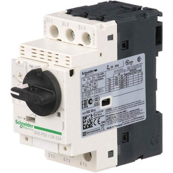 32 Amp, 690 VAC at 50/60 Hz, 3 Pole, Bolt On, Clip Motor Circuit Breaker
