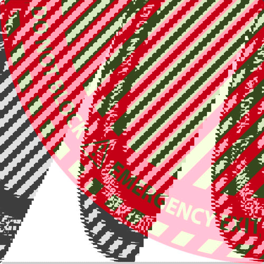 Exit, Entrance & Directional Adhesive Backed Floor Sign: Quarter Round, ''EMERGENCY EXIT, DO NOT BLOCK''