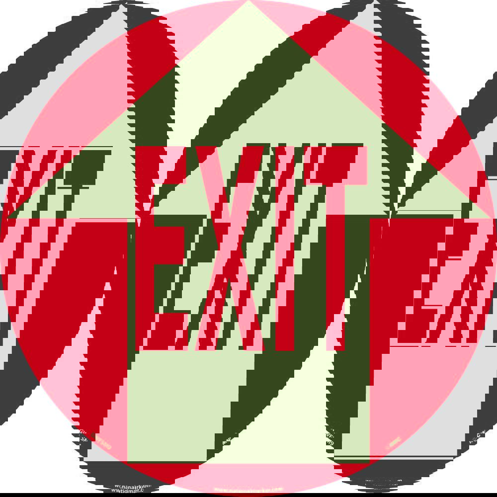 Exit, Entrance & Directional Adhesive Backed Floor Sign: Round, ''Exit''