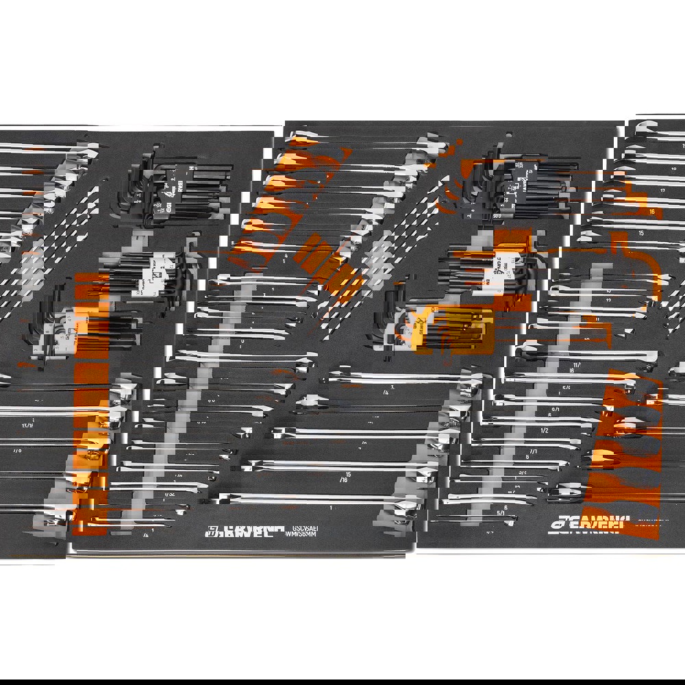 Wrench Sets; System Of Measurement: Inch; Metric ; Size Range: 1/4 in - 1 in ; Container Type: Foam Module ; Material: Alloy Steel ; Non-sparking: No ; Corrosion-resistant: Yes