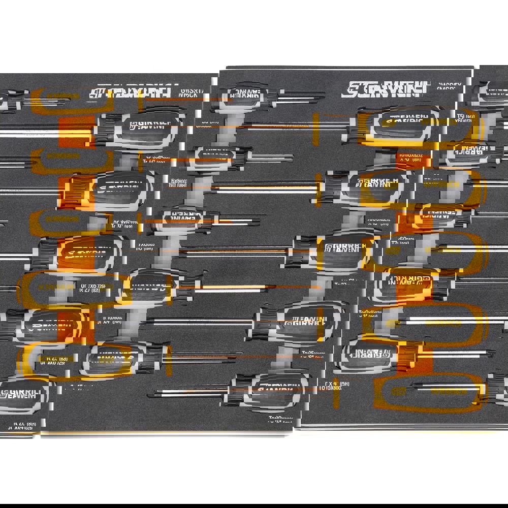Screwdriver Sets; Screwdriver Types Included: Torx ; Container Type: Foam Module ; Hex Size: 0 ; Tether Style: Not Tether Capable ; Finish: Black Oxide ; Number Of Pieces: 10