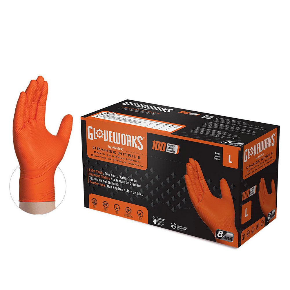 Disposable Gloves: 8.0000 mil, Nitrile,