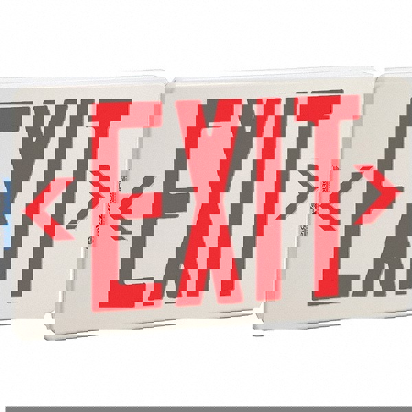 Illuminated Exit Signs; Number of Faces: 1 ; Light Technology: LED ; Letter Color: Red ; Mount Type: Universal Mount ; Housing Material: ABS ; Housing Color: White