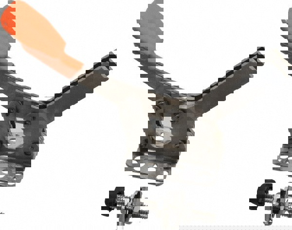 Manual Hold-Down Toggle Clamp: Horizontal, 400 lb Capacity, U-Bar, Flanged Base