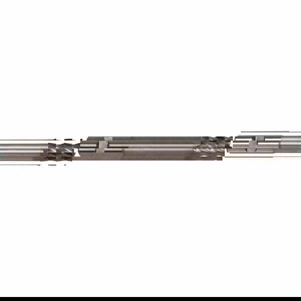 Square End Mill: 1/2'' Dia, 1-1/4'' LOC, 1/2'' Shank Dia, 6'' OAL, 4 Flutes, High Speed Steel