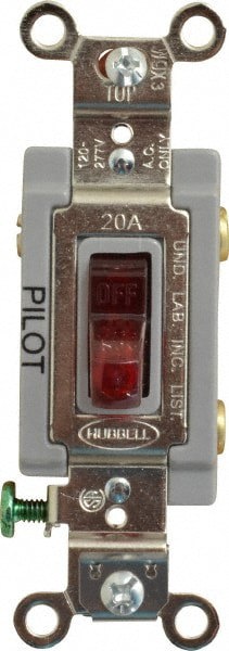 1 Pole, 120 VAC, 20 Amp, Residential Grade Toggle Wall Switch