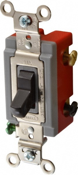 3 Pole, 120 to 277 VAC, 20 Amp, Industrial Grade Toggle Three Way Switch