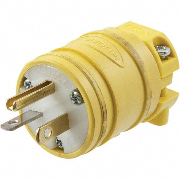Straight Blade Plug: Industrial, 5-20P, 125VAC, Yellow