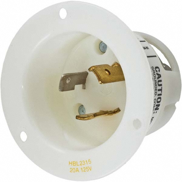 Locking Inlet: Inlet, Industrial, L5-20P, 125V, White