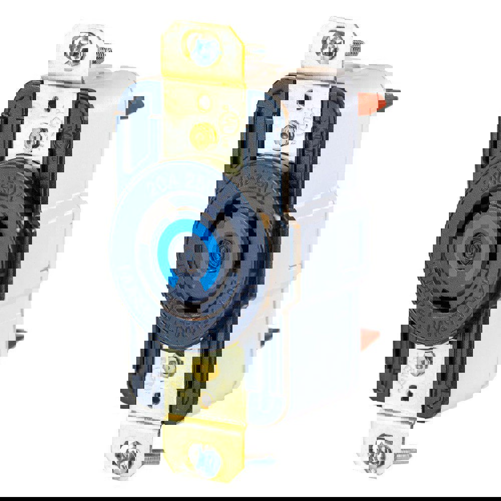 LKG RCPT, 20A 250V, L6-20R, BK, SPRING TERM