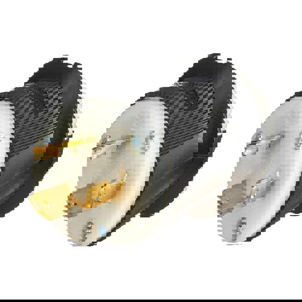 Locking Devices, Twist-Lock. Edge, Industrial, Male Plug, 20A 250V, 2-Pole 3-Wire Grounding, L6-20P, Screwless Terminal, Black and White