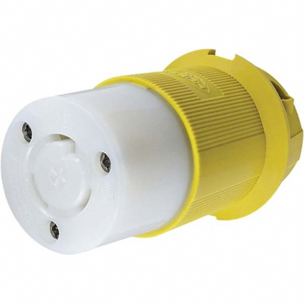 Locking Inlet: Connector, Marine, L5-20R, 125V, Yellow