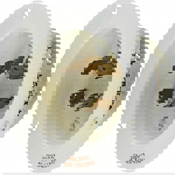 Locking Inlet: Inlet, Industrial, L14-20P, 125 & 250V, White