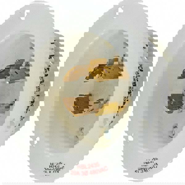 Locking Inlet: Inlet, Industrial, L16-20P, 480V, White