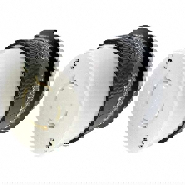 Locking Inlet: Connector, Industrial, L19-20R, 277 & 480V, Black & White