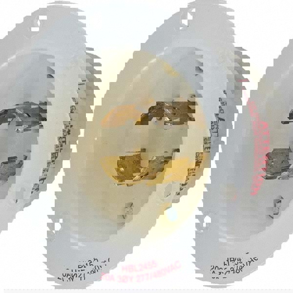 Locking Inlet: Inlet, Industrial, L19-20P, 277 & 480V, White