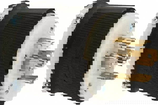 Locking Inlet: Plug, Industrial, L21-20P, 120 & 208V, Black & White