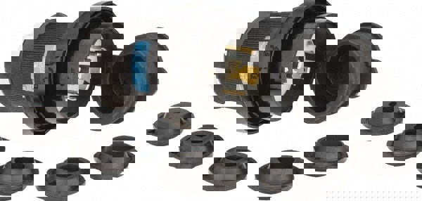 Locking Inlet: Plug, Industrial, L15-30P, 250V, Black & White