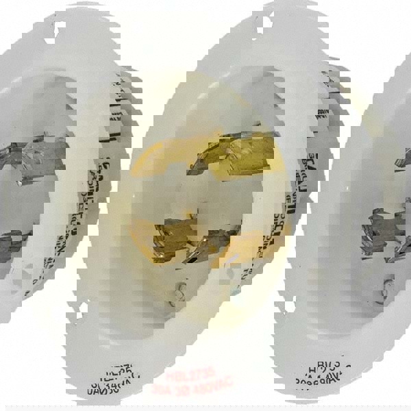 Locking Inlet: Inlet, Industrial, L16-30P, 480V, White