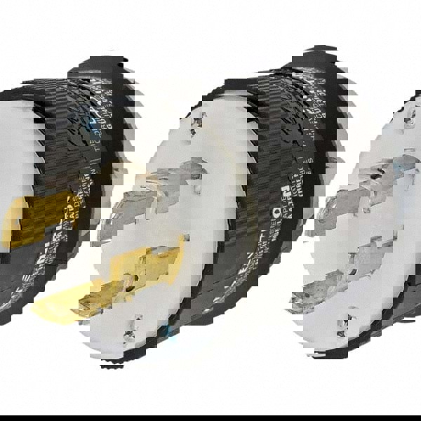 Locking Inlet: Plug, Industrial, L18-30P, 120 & 208V, Black & White