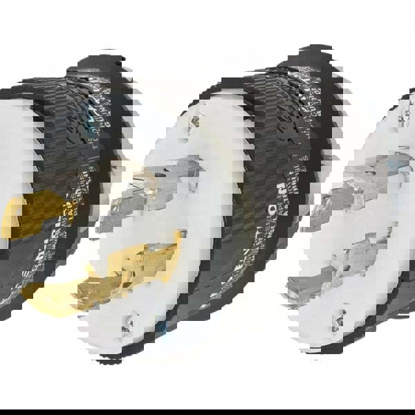 Locking Inlet: Plug, Industrial, L19-30P, 277 & 480V, Black & White