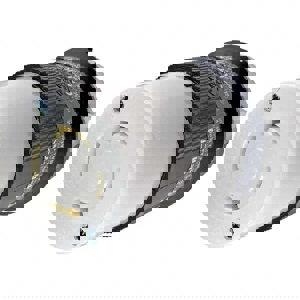 Locking Inlet: Connector, Industrial, L19-30R, 277 & 480V, Black & White