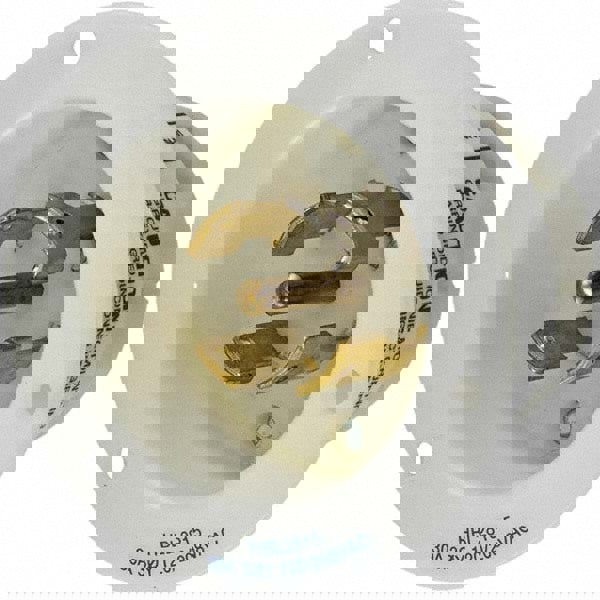 Locking Inlet: Inlet, Industrial, L21-30P, 120 & 208V, White