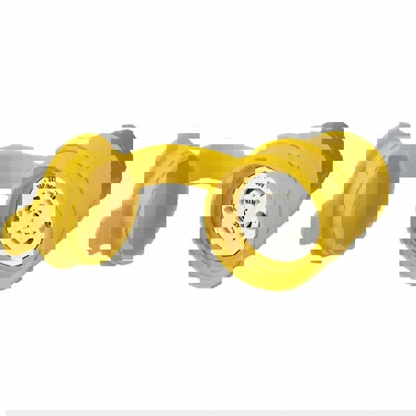 Locking Inlet: Connector, Industrial, L23-30R, 347 & 600V, Yellow