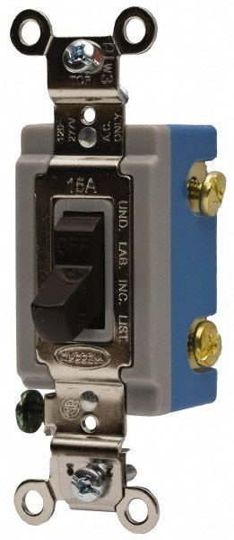 3 Pole, 120 to 277 VAC, 30 Amp, Industrial Grade Toggle Three Way Switch