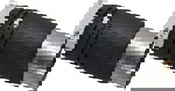 Locking Inlet: Plug, Industrial, Non-NEMA, Black & White