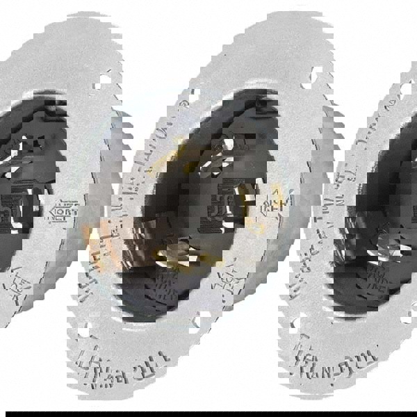 Locking Inlet: Inlet, Industrial, Non-NEMA, 600 & 250V, Black