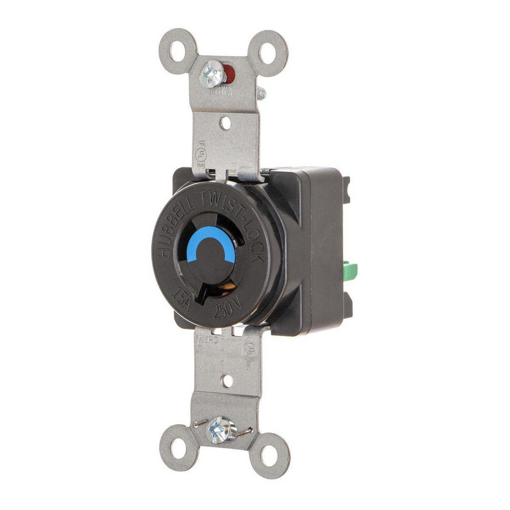 Twist Lock Receptacles; Receptacle Type: Single ; Mount Type: Screw ; Gender: Female ; Material: Nylon ; Color: Black ; Flange Style: No Flange