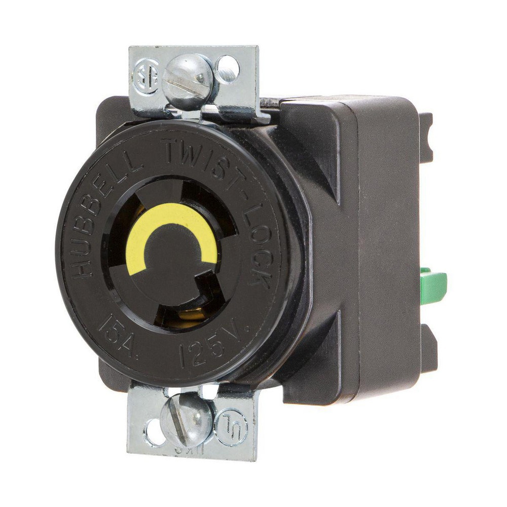 Twist Lock Receptacles; Receptacle Type: Single ; Mount Type: Panel ; Gender: Female ; Material: Nylon ; Color: Black ; Flange Style: No Flange